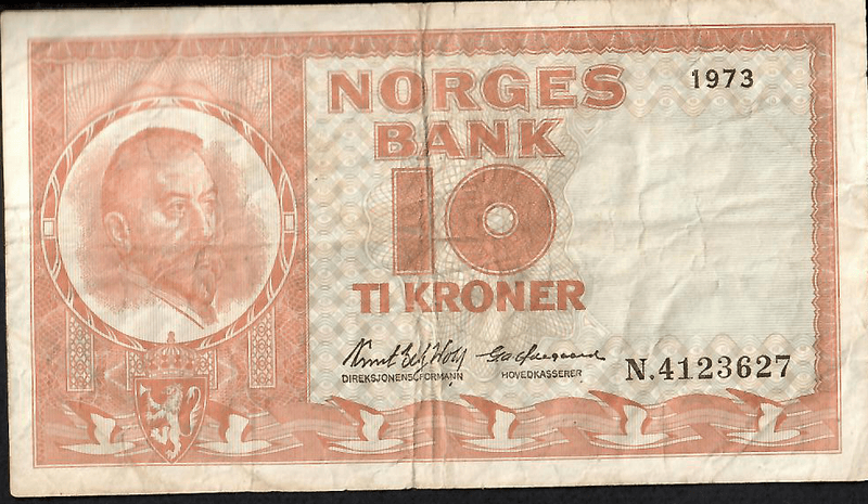 10 kr 1973 N.4123627 kv. 1-
