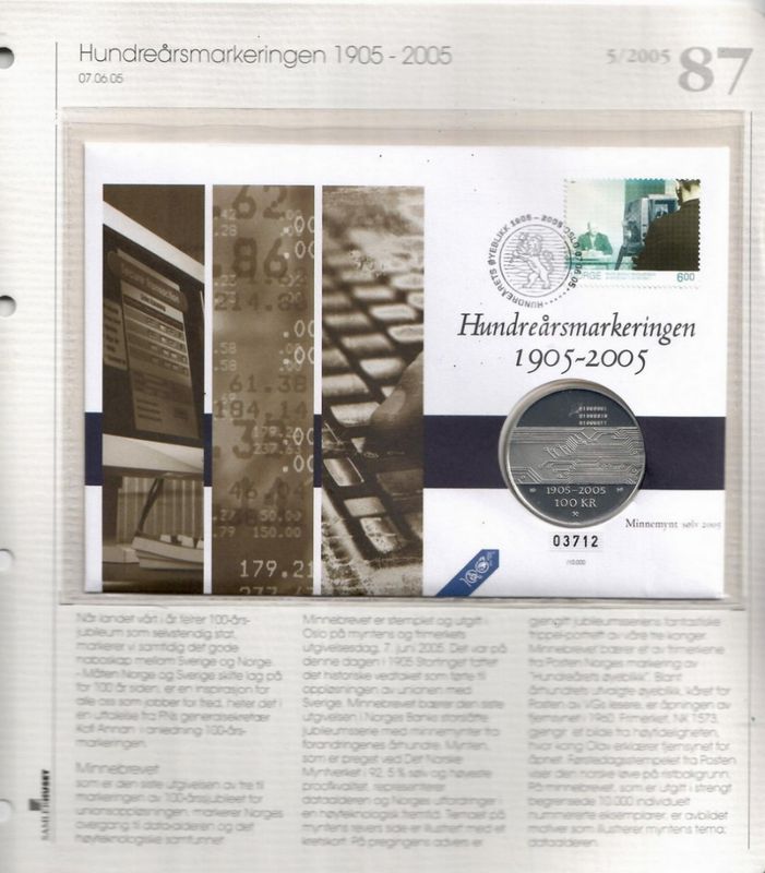 Nr 87. Hundreårsmarkeringen 1905-2005