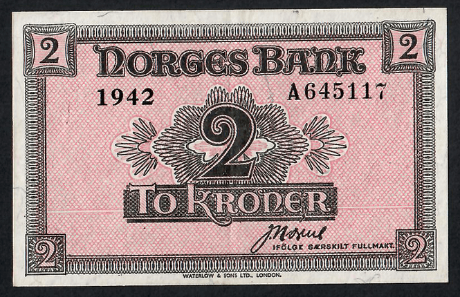Hovedbilde 2 kr 1942 A64511 kv. 1+