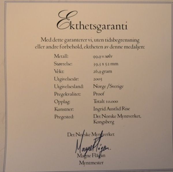 Hovedbilde Unionsmedaljen Norge - Sverige 2005