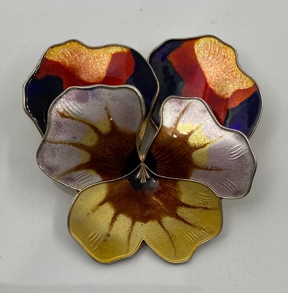 Hovedbilde Forgylt brosje 925 sølv flerfarged emalj som ...