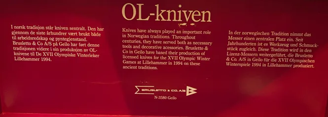 Hovedbilde Slirekniv: OL-kniven Håkon fra Lillehammer OL ...